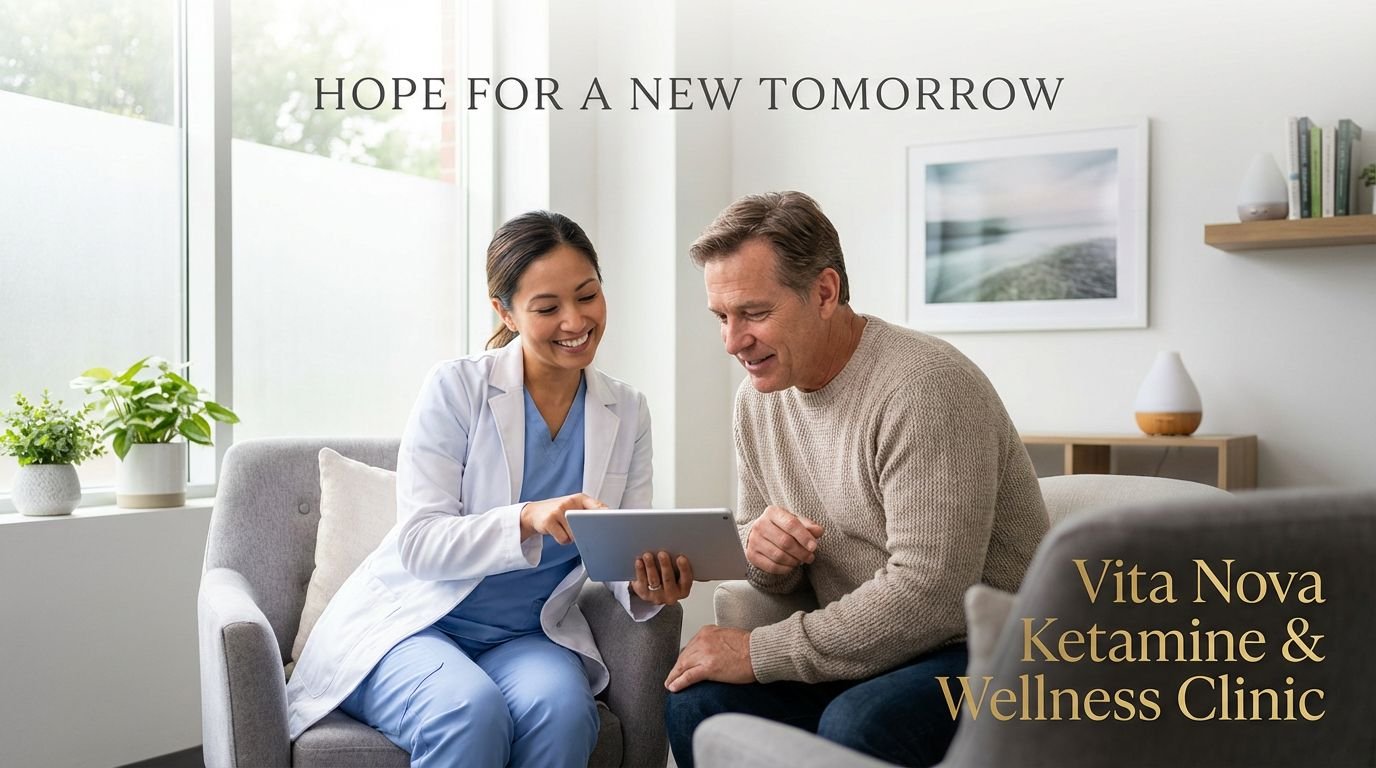 A patient receiving fibromyalgia support in Maryland at Vita Nova Wellness Clinic. fibromyalgia support Maryland