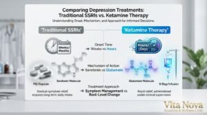Ketamine vs SSRI comparison for anxiety Baltimore - Vita Nova Wellness Clinic, 513 Bayview Blvd, Baltimore, MD 21224. ketamine for anxiety baltimore