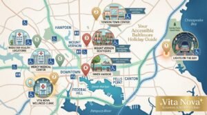 Chronic pain holidays Baltimore - Accessible activities map - Vita Nova Wellness Clinic, 513 Bayview Blvd, Baltimore, MD 21224