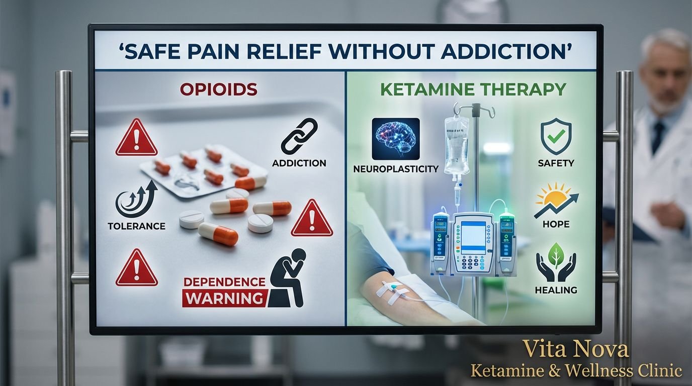 Ketamine vs opioids Baltimore - Safe pain relief comparison guide - Vita Nova Wellness Clinic, 513 Bayview Blvd, Baltimore, MD 21224